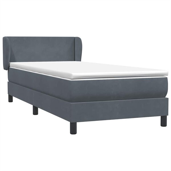 vidaXL Sommier à lattes de lit et matelas gris foncé 80x220 cm velours