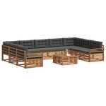 vidaXL Ensemble de canapés d'extérieur 10 Pièces Naturel et Anthracite