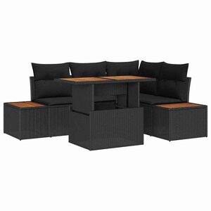 vidaXL Ensemble de salle à manger pour jardin 5 Pièces Noir et Marron