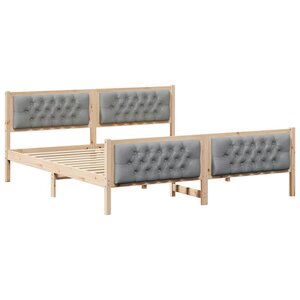 vidaXL Cadre de lit Gris clair 180 x 200 cm Pin massif