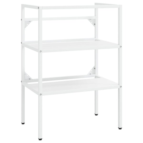 vidaXL Cadre de lavabo de salle de bain Blanc 59x38x83 cm Fer