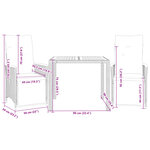 vidaXL Ensemble de bistro de jardin 3 Pièces coussins noir poly rotin