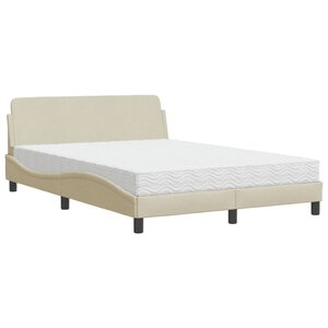 vidaXL Lit avec matelas Dover crème 140x190 cm tissu