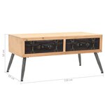 vidaXL Table basse Bois massif de sapin 115x55x50 cm