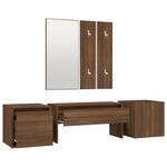 vidaXL Ensemble de meubles de couloir Chêne marron Bois d'ingénierie