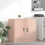 vidaXL Armoire de rangement Rose 80 x 40 x 70 cm Acier
