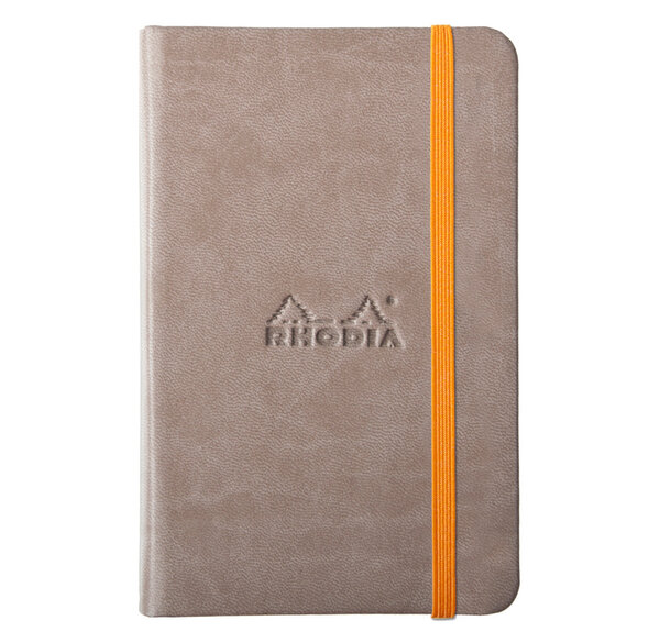 RHODIARAMA - Webnotebook A6 TAUPE 192p uni pap ivoire Clf 90g ferm. élast. RHODIA