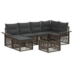 vidaXL Ensemble de canapé de jardin 7 Pièces Gris polyrotin