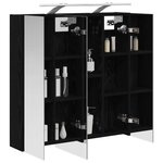 vidaXL Armoire Miroir de Salle de Bain Chêne noir 70 x 14 5 x 70 cm