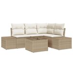 vidaXL Ensemble de canapé de jardin 5 Pièces Beige Poly rotin