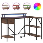 vidaXL Bureau Chêne marron 120 x 79 x 86.5 cm Bois d'ingénierie
