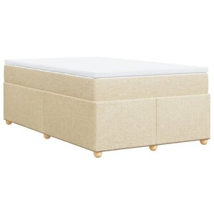 vidaXL Sommier à lattes de lit avec matelas crème 120x190 cm tissu
