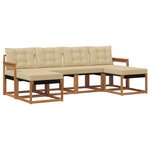 vidaXL Ensemble de canapés d'extérieur 6 Pièces Naturel et Beige