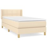 vidaXL Sommier à lattes de lit et matelas Crème 90x190 cm Tissu