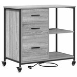 vidaXL Cabinet de Bureau Sonoma gris 76 x 41 x 72 cm Bois d'ingénierie