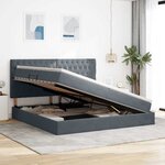 vidaXL Lit avec rangement et matelas Gris foncé 200 x 200 cm Velours