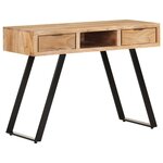 vidaXL Bureau 107x45x79 cm Bois d'acacia solide avec bord naturel