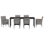 vidaXL Ensemble de salle à manger pour jardin 7 Pièces Gris polyrotin