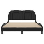 vidaXL Cadre de lit Viana avec LED sans matelas noir 120x200 cm