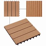 vidaXL Carreau de terrasse 11 Pièces Teck 30 x 30 cm WPC