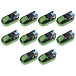 vidaXL Sangles d’arrimage à cliquet 10 Pièces 800 daN 6 m Vert