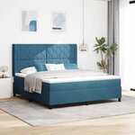 vidaXL Lit à ressorts avec matelas avec LED Bleu 180 x 200 cm Velours
