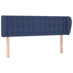 vidaXL Tête de lit avec oreilles Bleu 147x23x78/88 cm Tissu