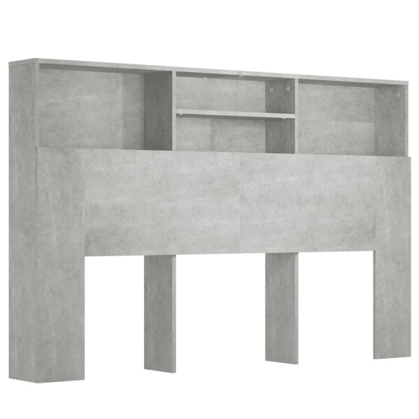 vidaXL Armoire de tête de lit Gris béton 160x19x103 5 cm