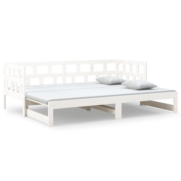 vidaXL Lit coulissant sans matelas blanc 2x(90x190) cm