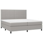 vidaXL Sommier à lattes de lit avec matelas Gris clair 200x200cm Tissu
