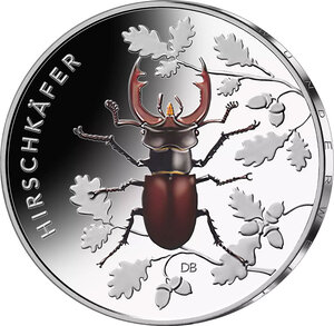 Pièce de monnaie en Cupronickel 5 Euro g 9 68 Millésime 2024 Wonderful world of insects STAG BEETLE