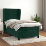 vidaXL Sommier à lattes de lit avec matelas Vert foncé 90x200 cm
