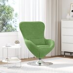 Fauteuil œuf vidaXL en velours vert clair