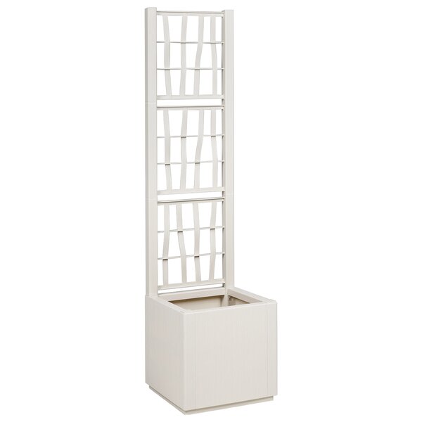 vidaXL Jardinier avec treillis blanc 36x36x140 cm en PP