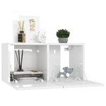 vidaXL Meubles TV 4 Pièces Blanc brillant 60x30x30 cm Bois d'ingénierie