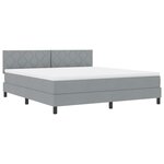 vidaXL Lit à ressorts avec matelas Gris clair 180 x 200 cm tissu
