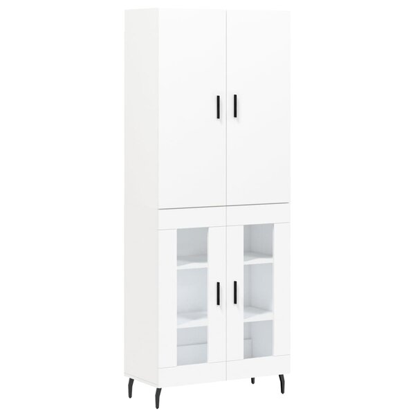vidaXL Buffet haut Blanc 69 5x34x180 cm Bois d'ingénierie