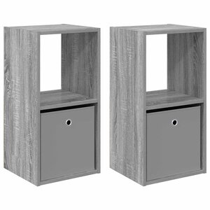 vidaXL Table de chevet 2 Pièces Gris Sonoma 35 x 32 x 68 5 cm