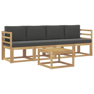 vidaXL Ensemble de canapés d'extérieur 5 Pièces Blanc et anthracite
