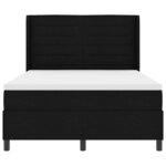vidaXL Lit à ressorts avec matelas Noir 140 x 200 cm tissu