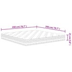 vidaXL Matelas à ressorts ensachés moyen 200x200 cm