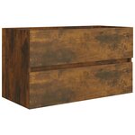 vidaXL Ensemble de meubles de salle de bain 2 Pièces Chêne fumé