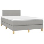 vidaXL Sommier à lattes de lit et matelas gris clair 120x190 cm tissu