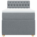 vidaXL Sommier à lattes de lit avec matelas Gris clair 90x200 cm Tissu