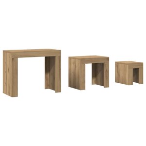vidaXL Tables basses gigognes 3 Pièces chêne artisanal bois d'ingénierie