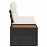 vidaXL Canapé de jardin Noir 184 x 62 x 85cm polyrotin