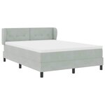 Lit à ressort vidaXL avec matelas Gris clair 140x190 cm Velours