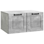 vidaXL Meuble TV mural Gris béton 59 5 x 41 x 30 cm Bois d'ingénierie
