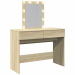 vidaXL Coiffeuse avec LED chêne sonoma 100x40x130 cm