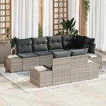 vidaXL Ensemble de canapé de jardin avec coussin 7 Pièces Gris clair